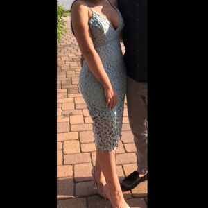 Charlotte Russe seafoam lace cocktail dress S